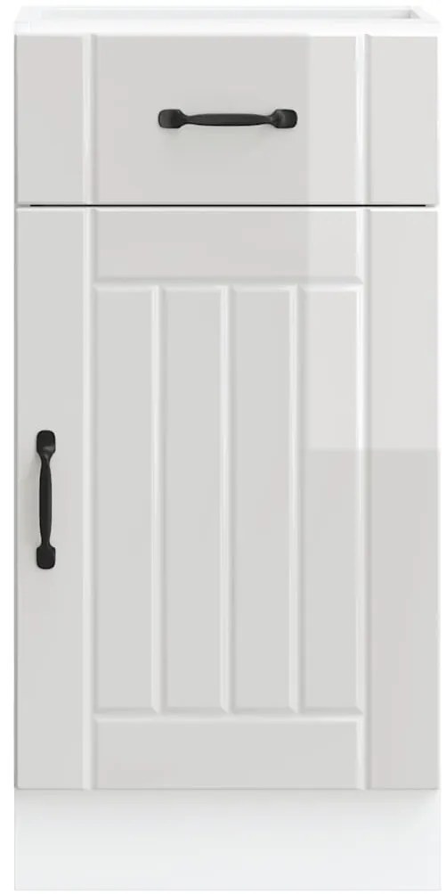Armário de cozinha baixo Lucca deriv. madeira branco brilhante