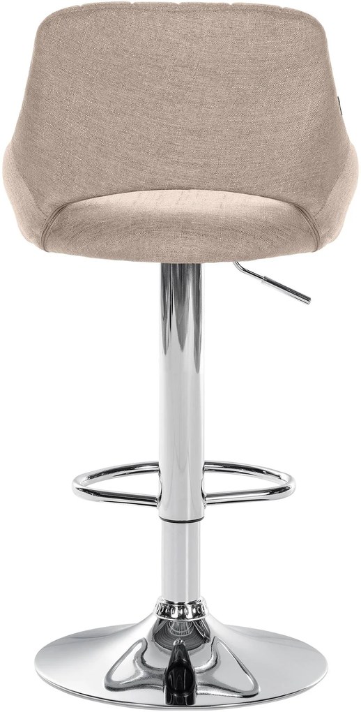 Banco de bar Milet em tecido e com estrutura cromada 46,5 x 85-105,5 x 48 cm Castanho acinzentado