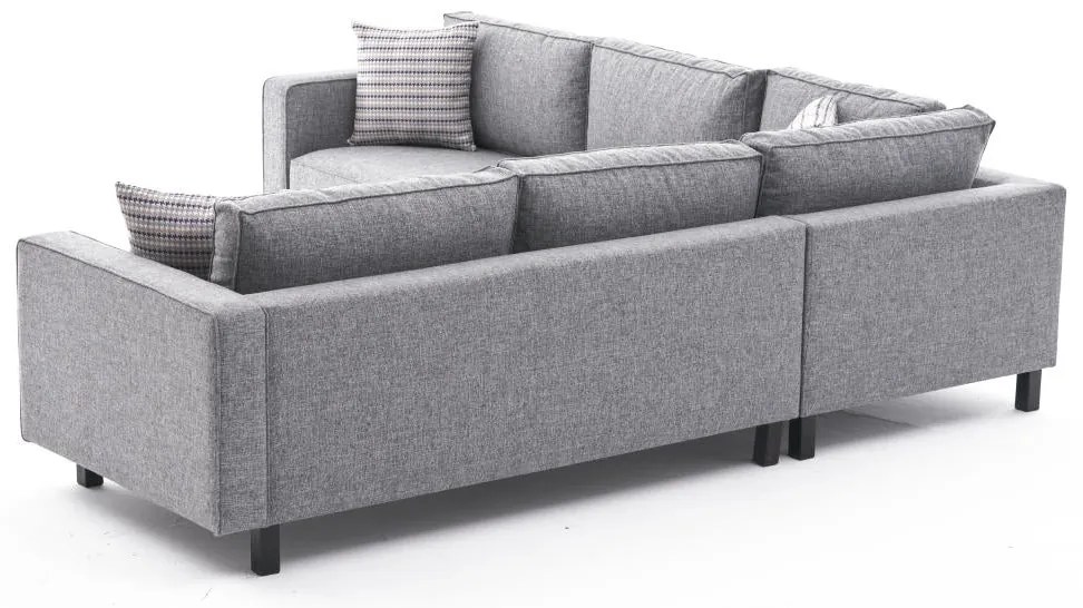 Sofá de Canto Kale – Cinzento – 258 cm x 83 cm x 258 cm