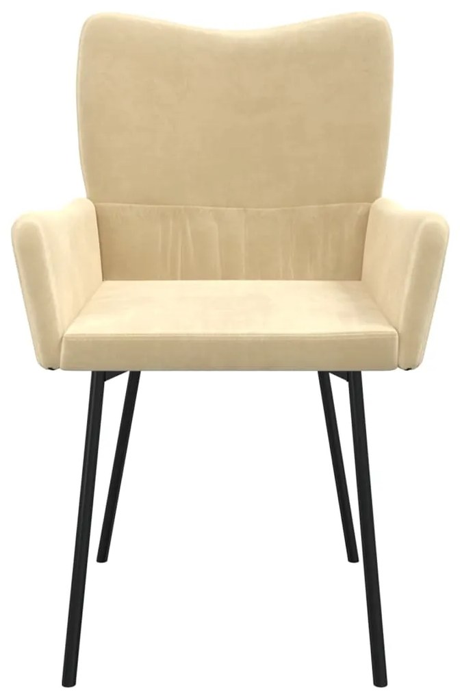Cadeiras de jantar 2 pcs veludo cor creme
