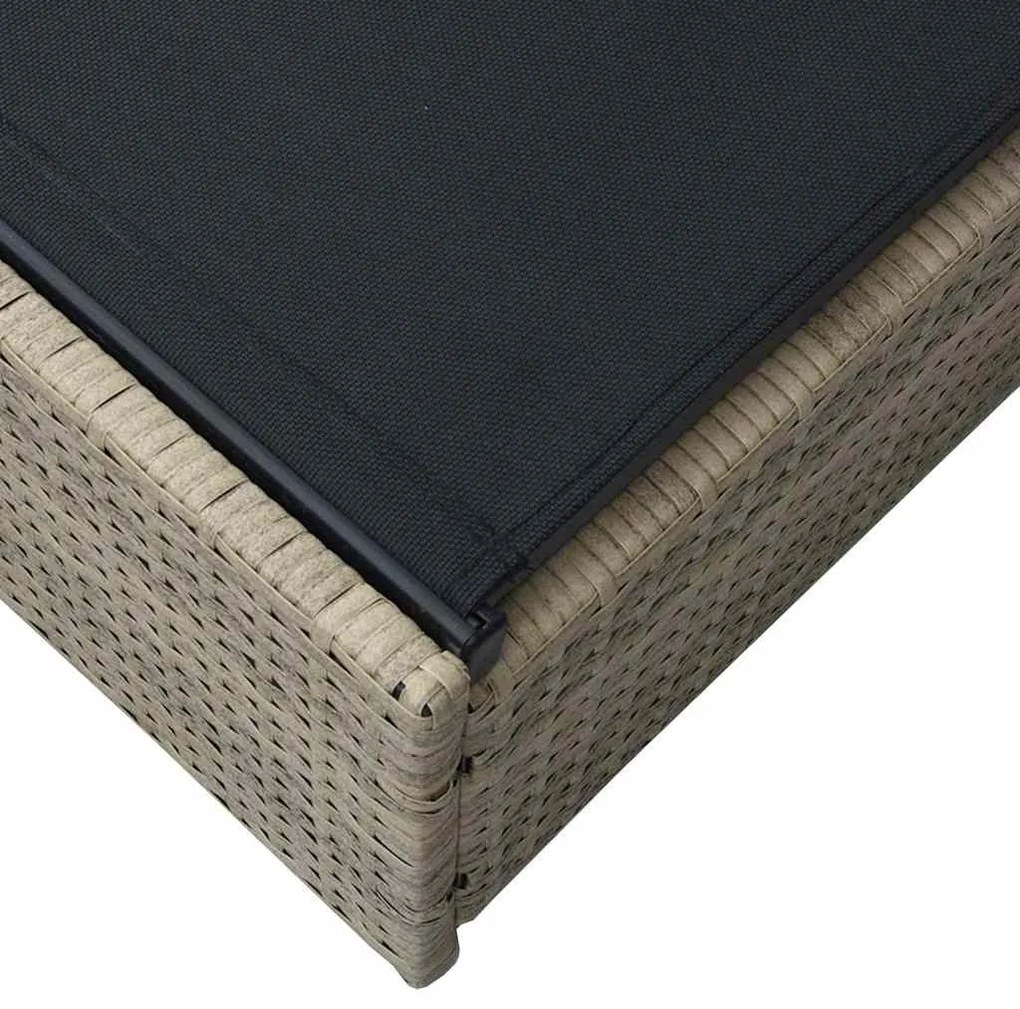 Espreguiçadeira Bege 60x200x27 cm Polirratã