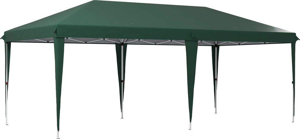 Outsunny Tenda Dobrável 6x3 m Tenda de Jardim para Festas e Eventos Portátil com Bolsa de Transporte Tecido Oxford para Exterior Anti-UV Verde | AOSOM Portugal