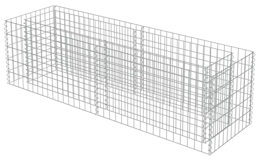 Canteiro elevado/cesto gabião 180x50x50 cm aço galvanizado