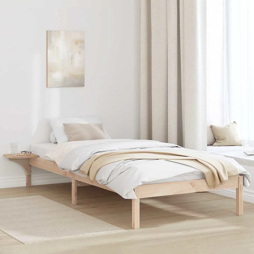 vidaXL Estrutura de cama com mesas de cabeceira Castanho Castanho