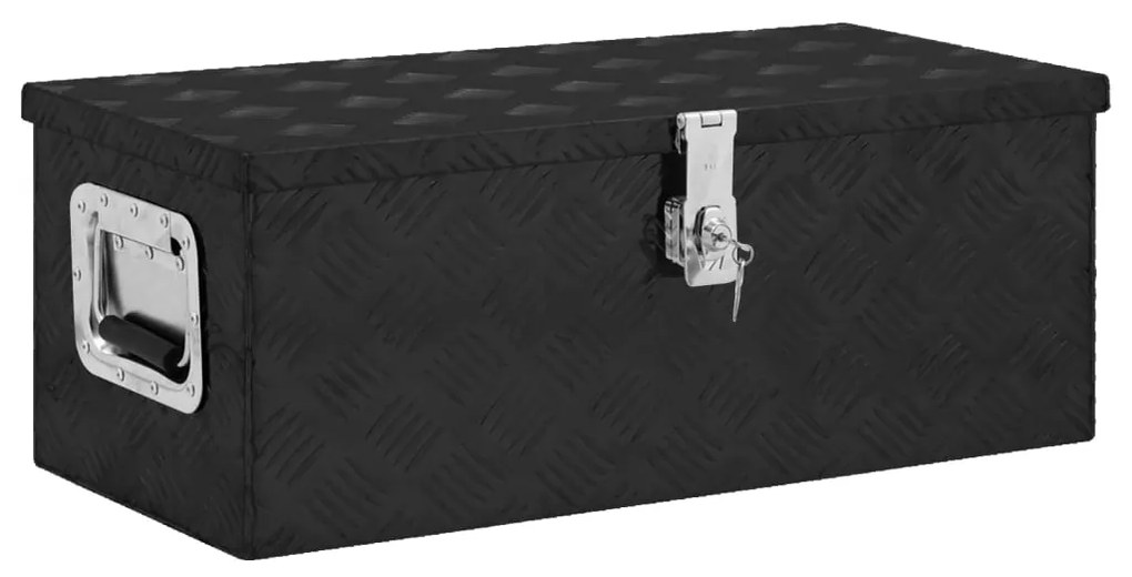 vidaXL Caixa de arrumação 70x31x27 cm alumínio preto