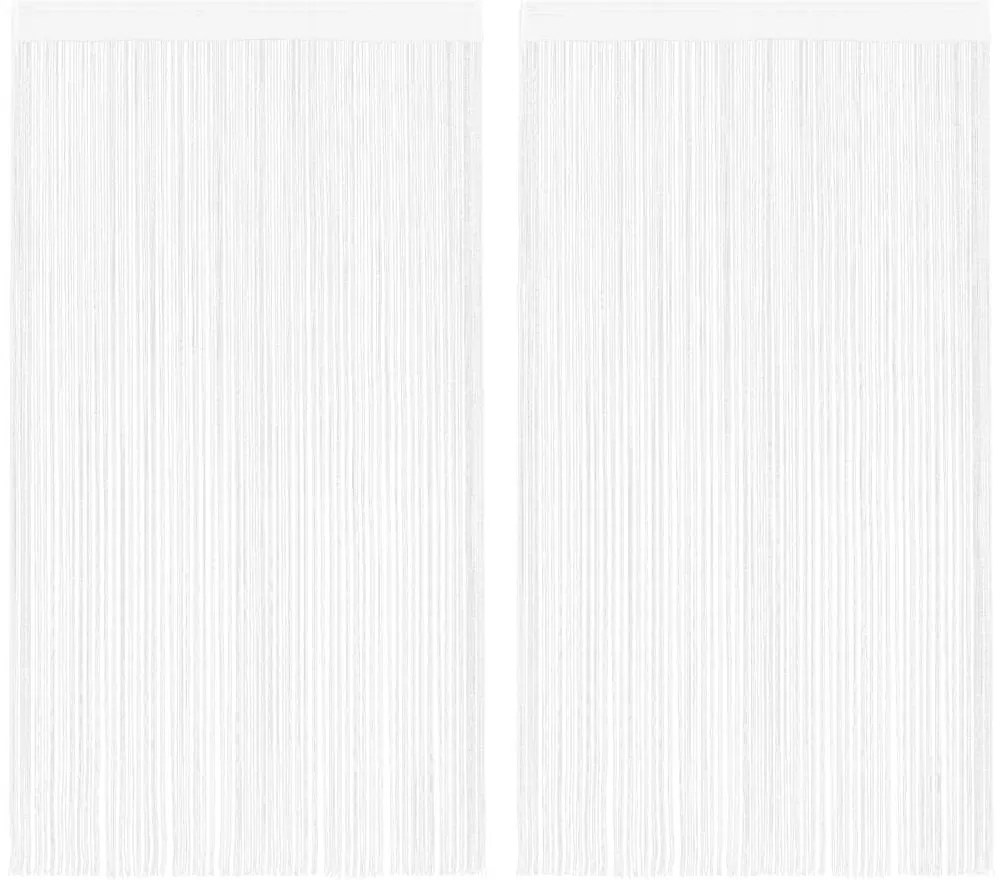 vidaXL Cortinas de fios 2 pcs 100x250 cm branco