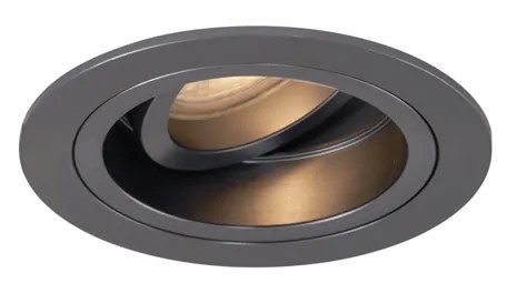 Foco embutido moderno Cinza-escuro GU10 50mm Redondo Inclinável - Chuck Moderno