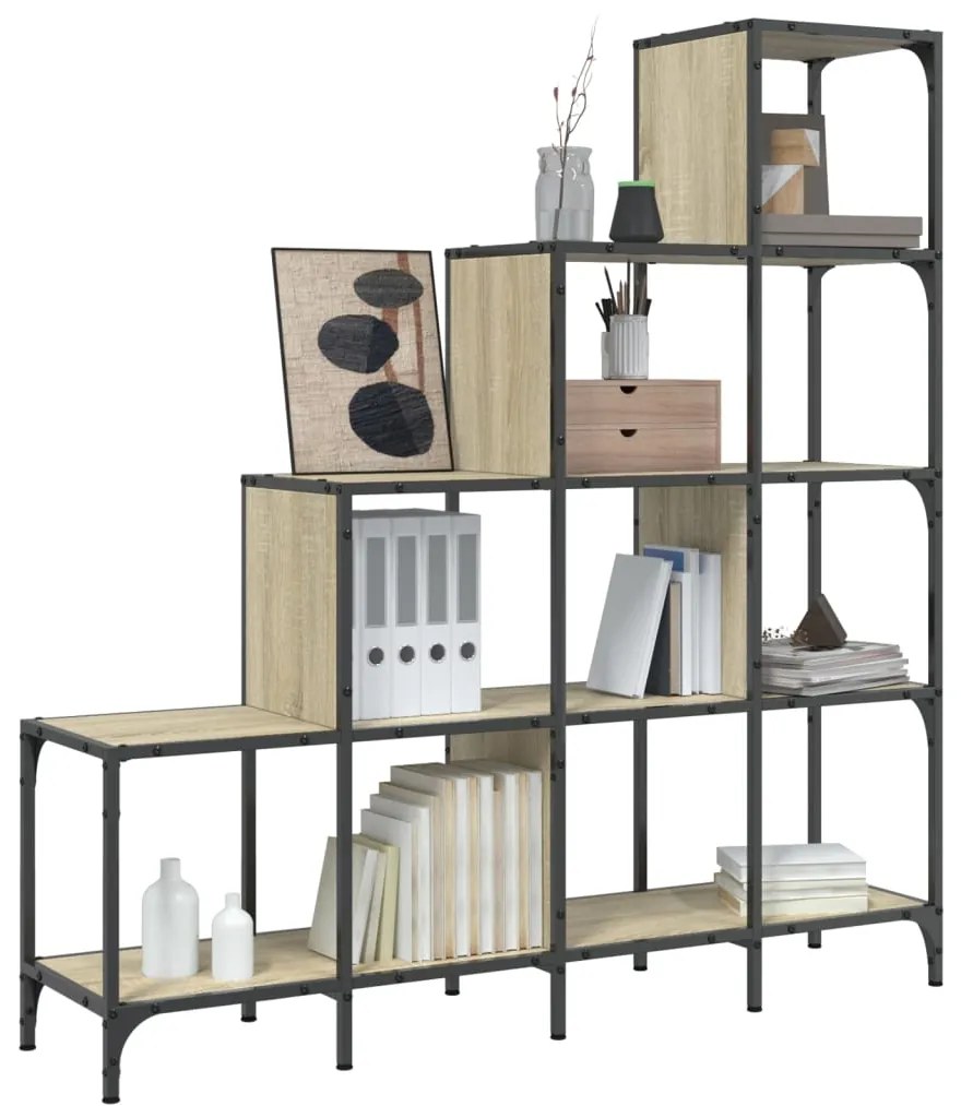 Estante 122x30x132cm derivados de madeira/metal carvalho sonoma