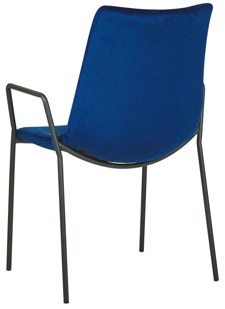 Conjunto de 2 cadeiras de jantar em veludo azul escuro JEFFERSON Beliani