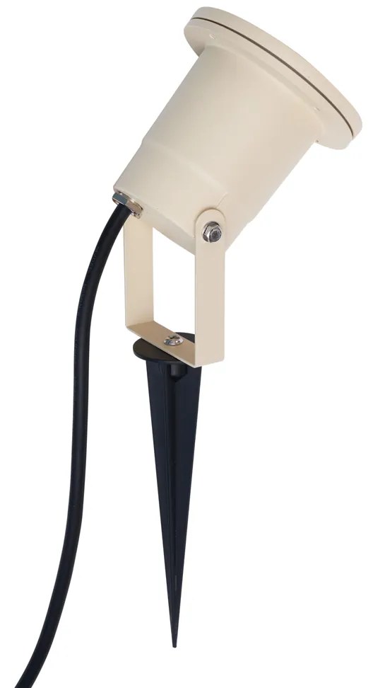 Foco de Jardim Bege GU10 50mm Ajustável IP65 Incl. Cabo e Ficha - Basic Moderno