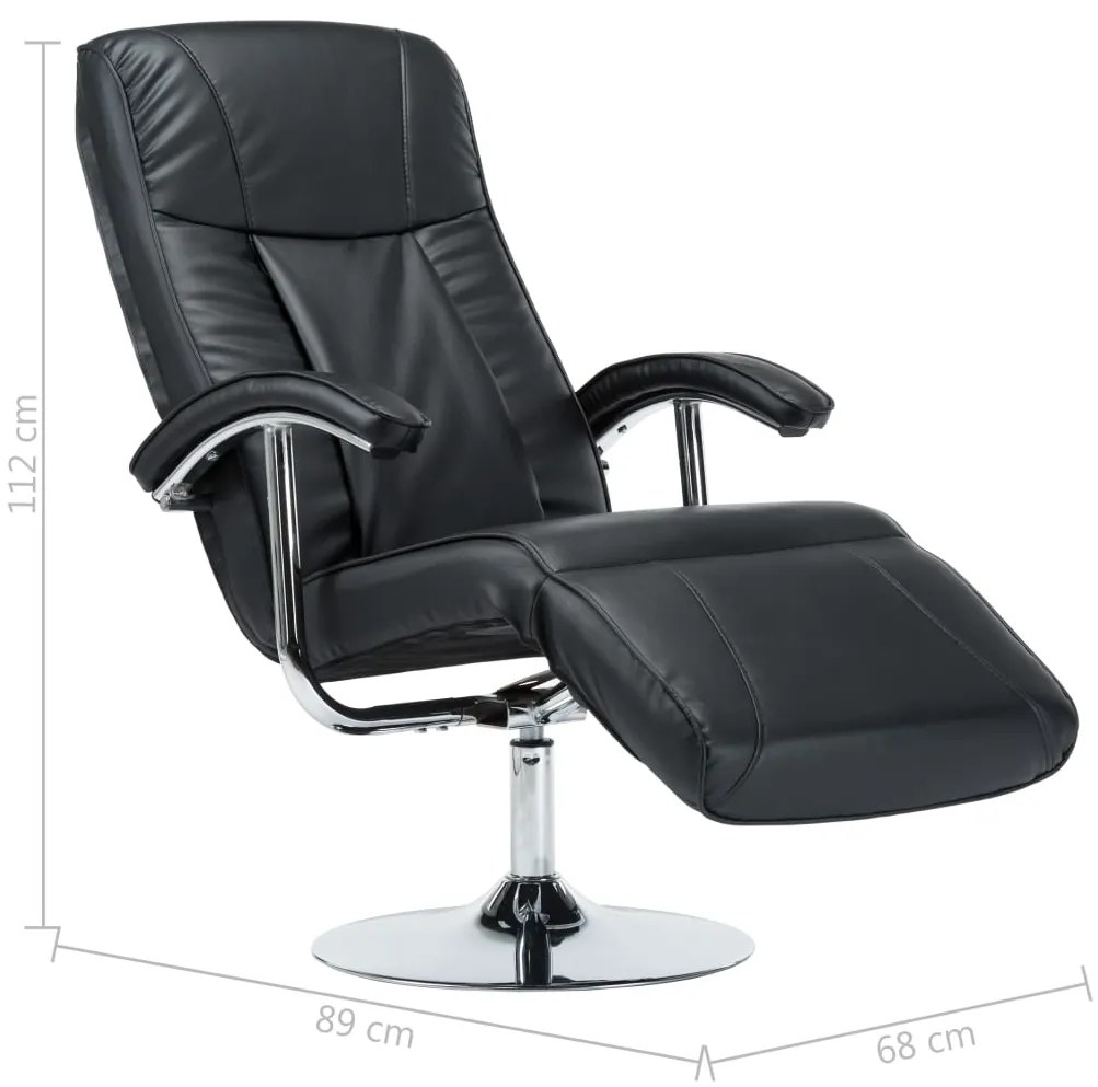 Poltrona de TV couro artificial preto
