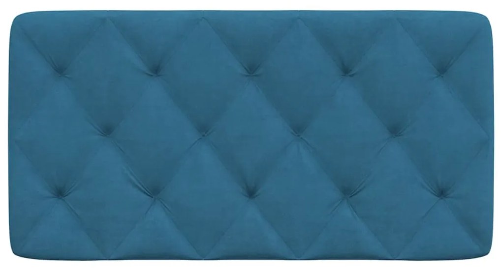 Almofadão de cabeceira 100 cm veludo azul
