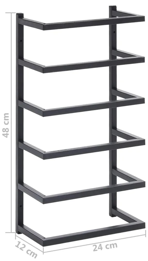 Toalheiro 24x12x48 cm aço preto