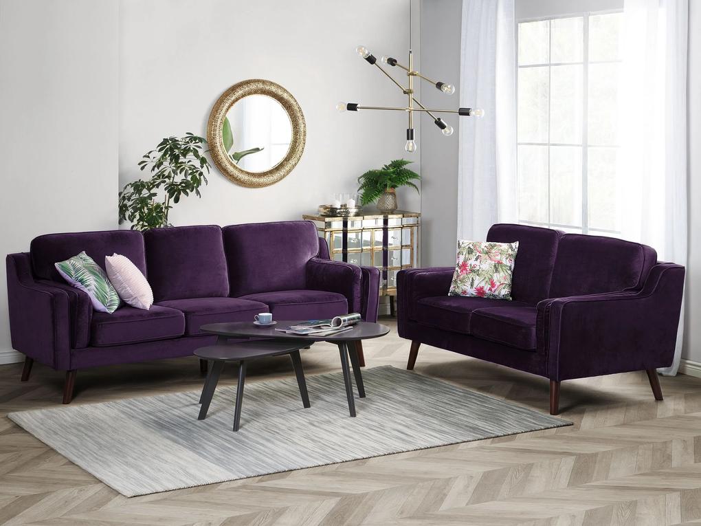 Sofá de 3 lugares em veludo violeta LOKKA Beliani
