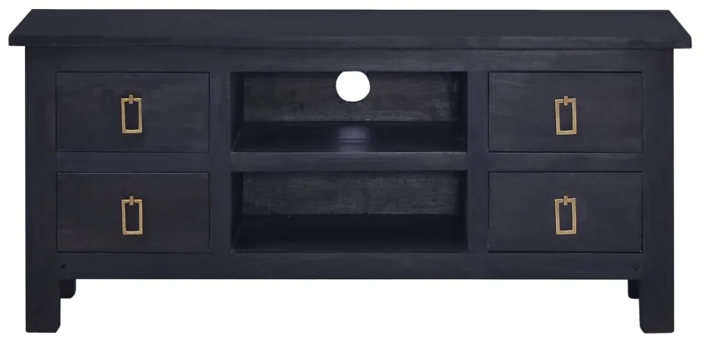 Móvel de TV 100x30x45 cm mogno maciço castanho café preto-claro