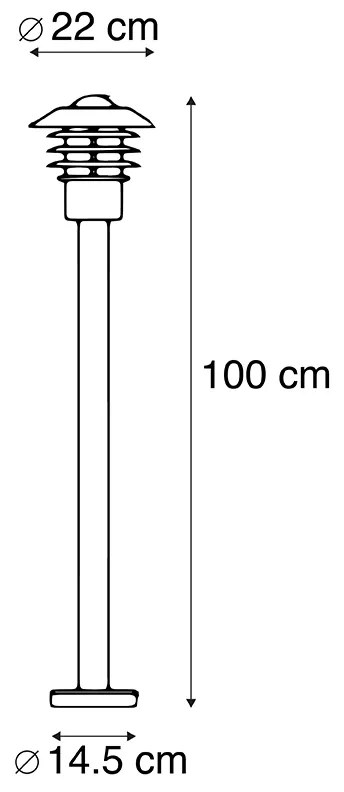 Candeeiro de exterior moderno preto 100 cm IP44 - Prato