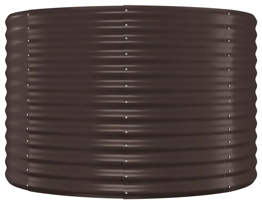 Canteiro elevado jardim 249x100x68 aço revestido a pó castanho