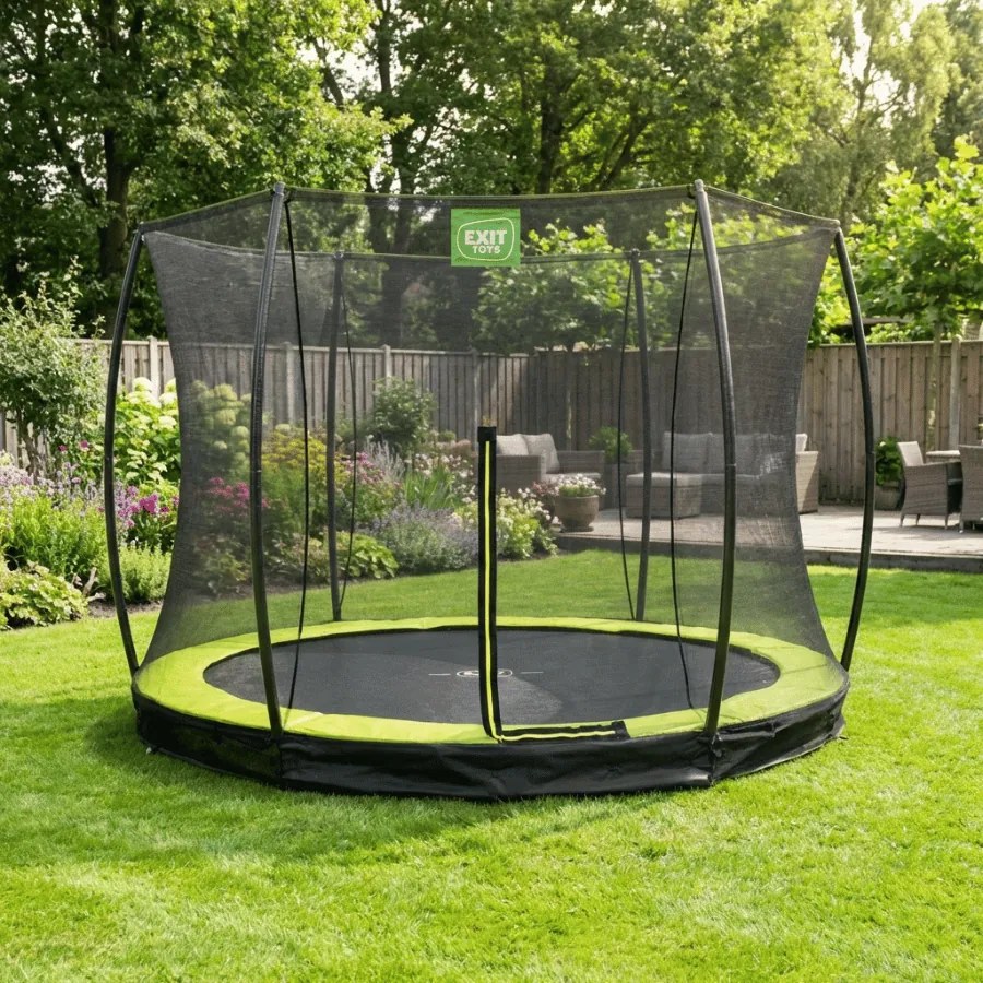 Trampolim de solo Silhouette ø305 cm com rede de segurança - verde