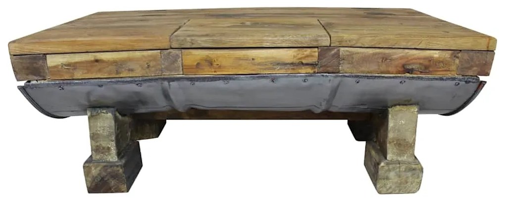 Mesa de centro 90x50x35 cm mistura de madeiras recicladas