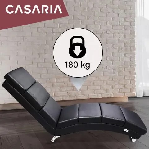 Poltrona London 186 x 55 x 89 cm em couro sintético preto