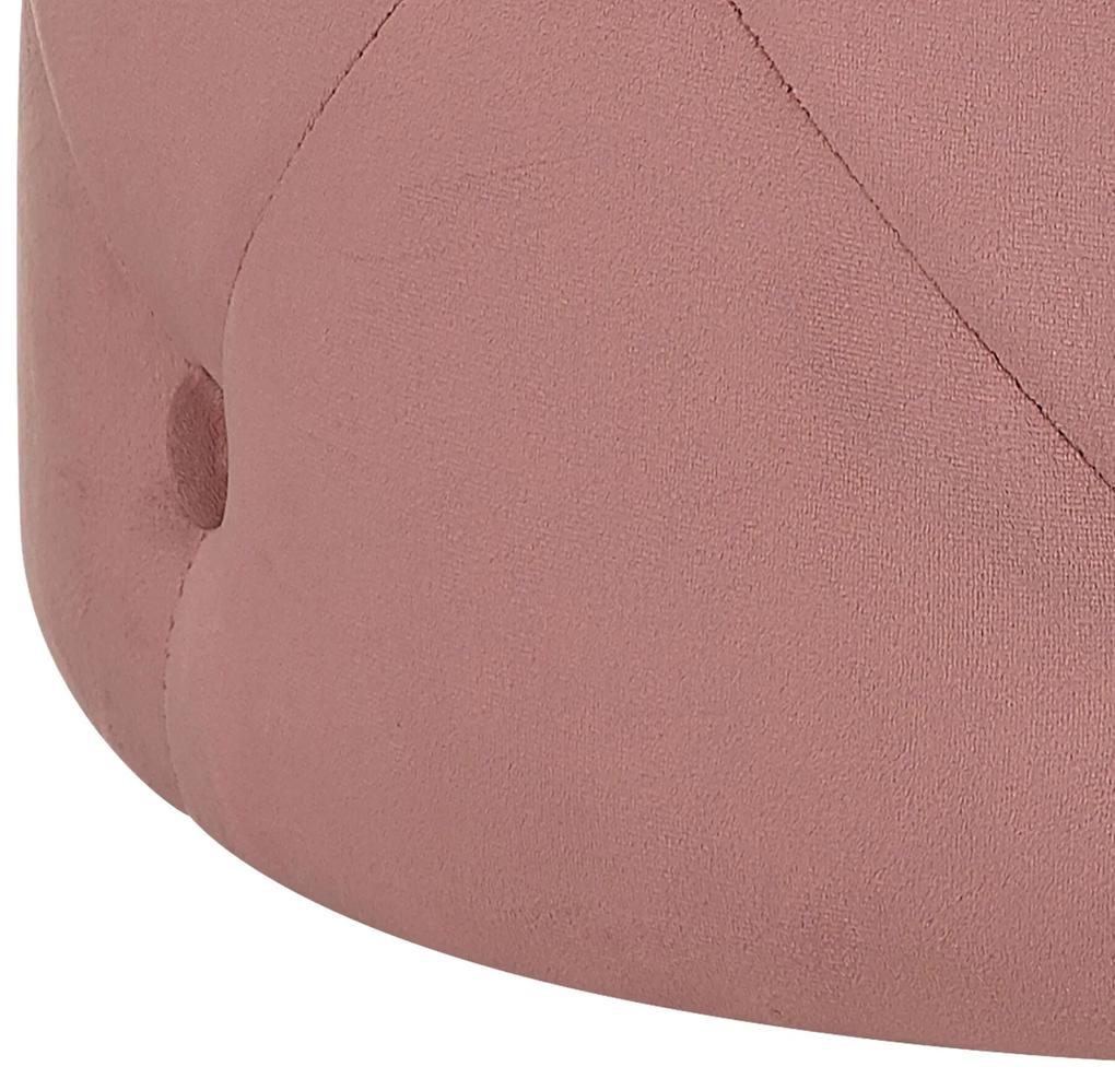 Pufe em veludo rosa ⌀ 40 cm COROLLA Beliani