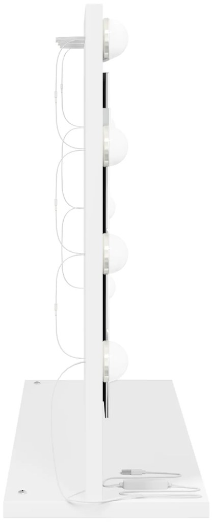 Espelho de Toucador com Luzes LED Branco 60x45x18 cm