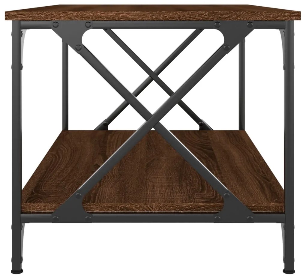 Mesa de centro 80x50x45 deriv. madeira/ferro carvalho castanho