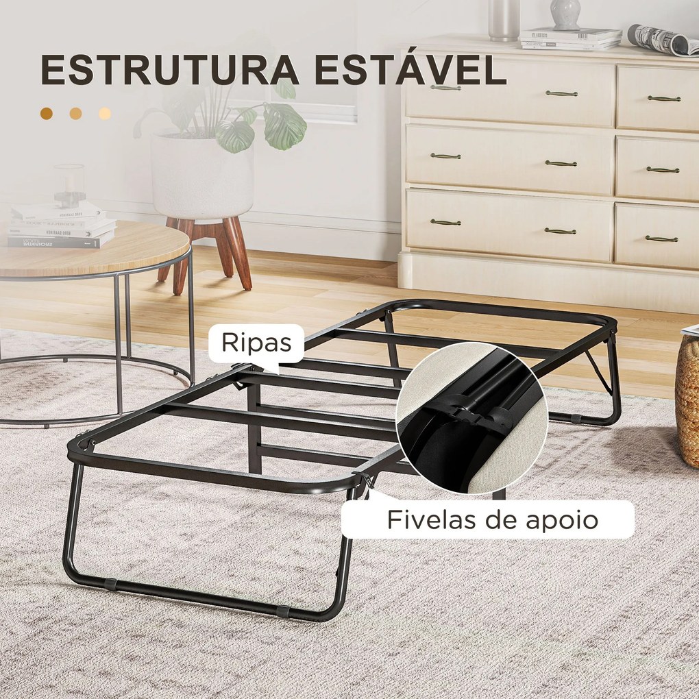 Cama Dobrável 70x180 cm com Colchão de Espuma Cama Dobrável com Encost