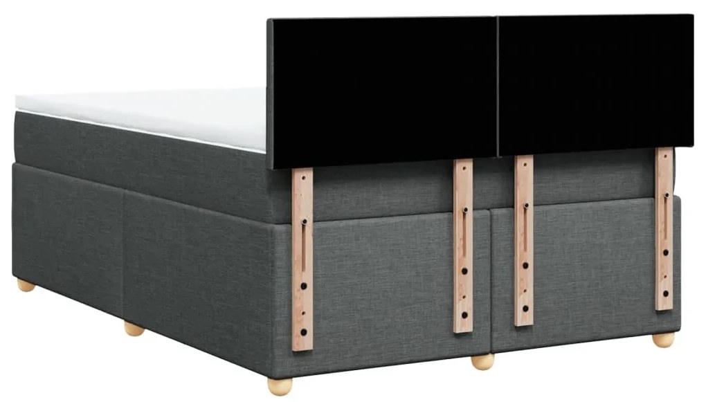 Cama com molas/colchão 140x190 cm tecido cinzento-escuro