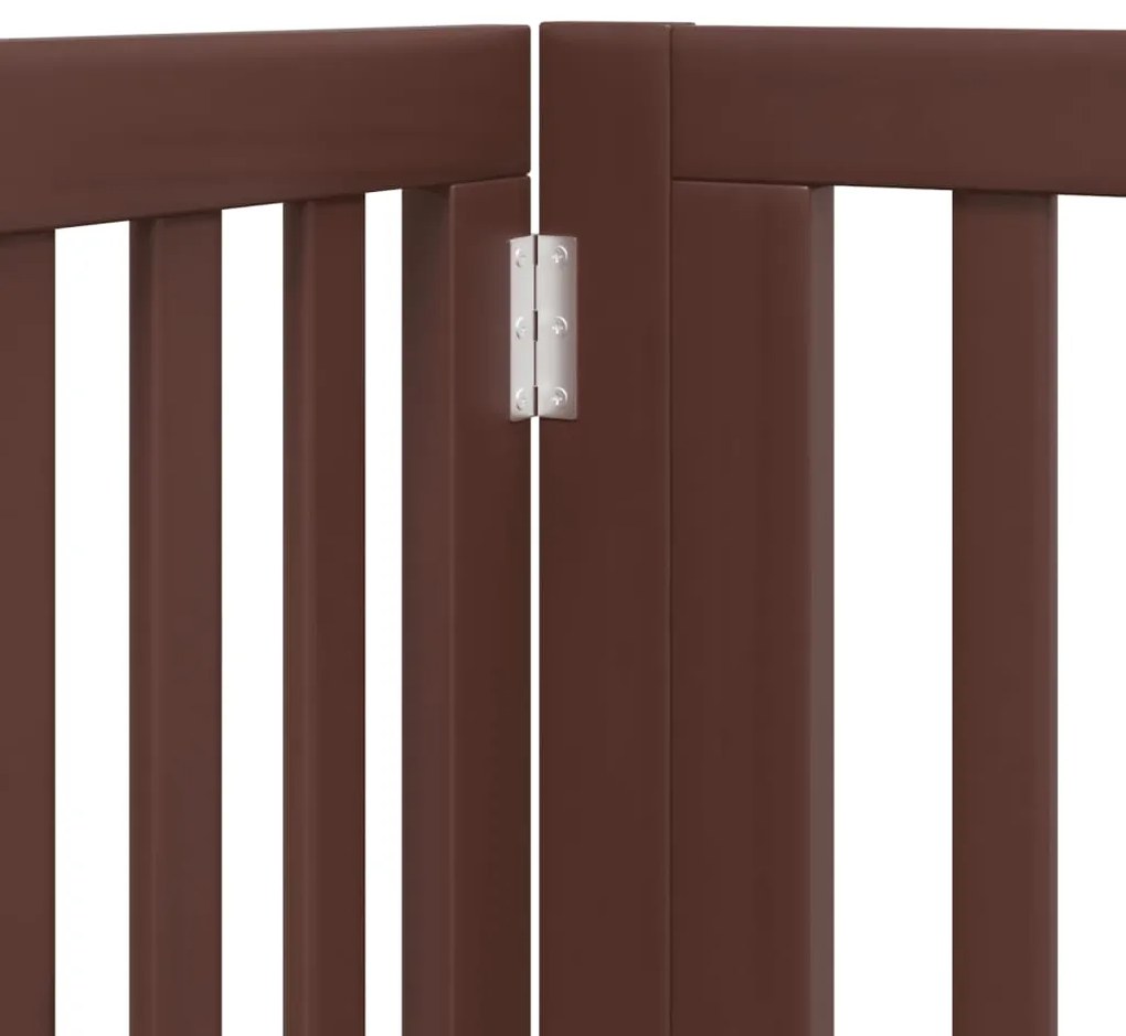 Portão p/ cães c/ porta dobrável 4 painéis 320cm álamo castanho