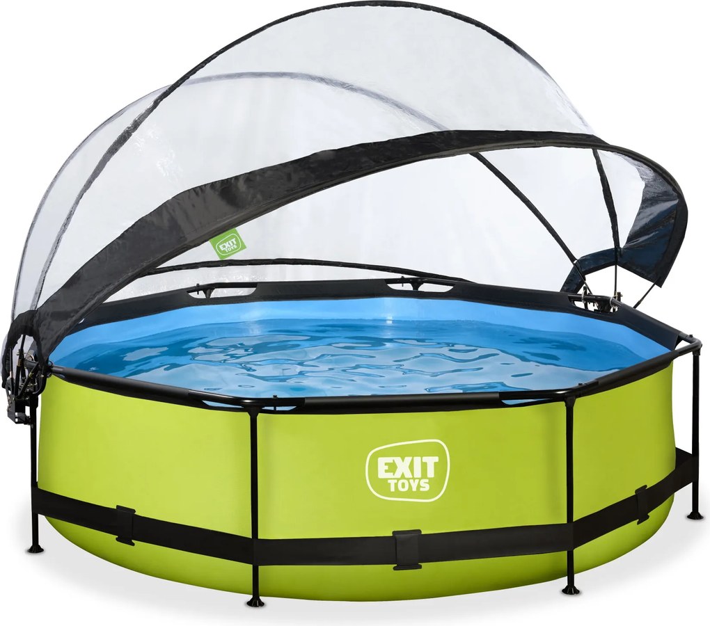 Piscina redonda Lime ø300x76cm com bomba de filtragem e cobertura - Verde
