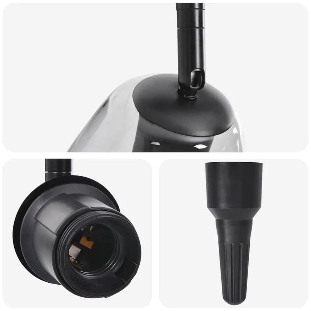 Luminárias de Teto com Lâmpada de Vidro Ajustável Anthracite E27