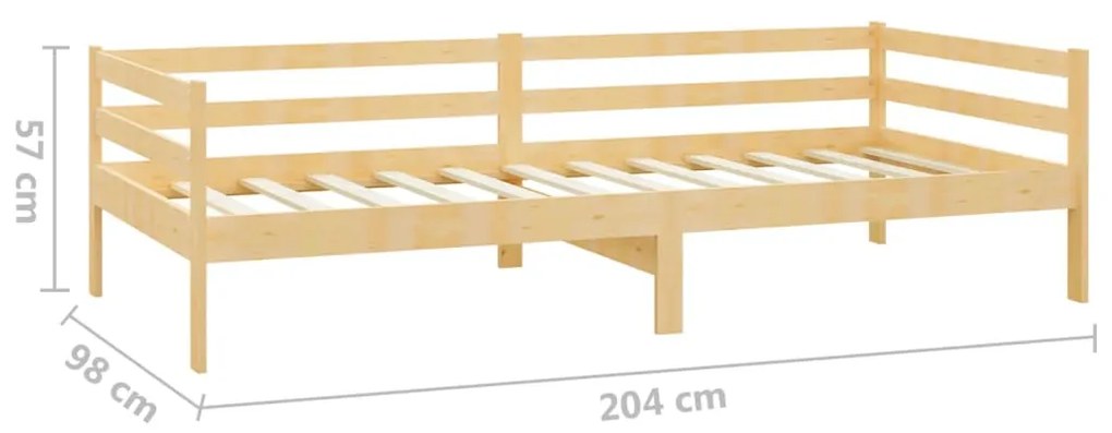 Sofá-cama com colchão 90x200 cm pinho maciço