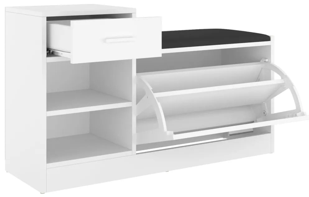 Banco sapateira 94,5x31x57 cm derivados de madeira branco