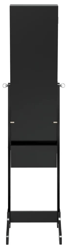 Espelho de pé com luzes LED 34x37x146 cm preto