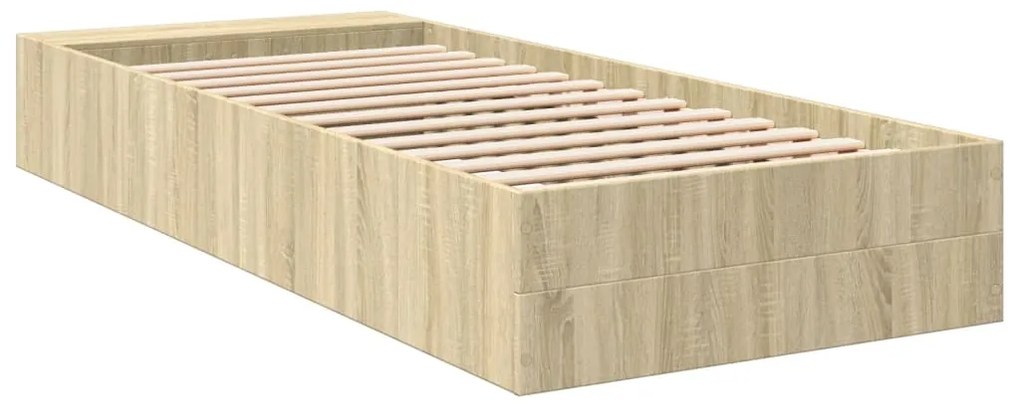 Estrutura de cama 90x190cm derivados de madeira carvalho sonoma