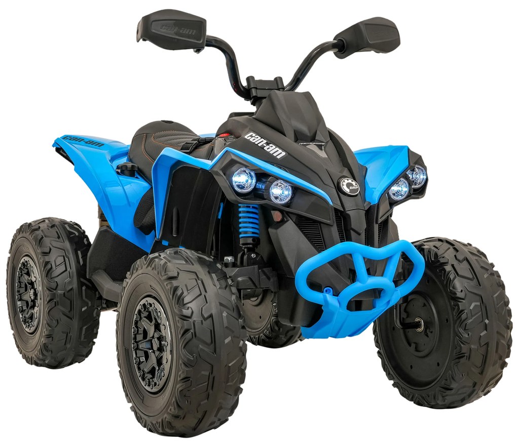 Moto 4 elétrica para Crianças 24V 2x200W Maverick CAM-AM Rodas de EVA, Assento de couro Azul