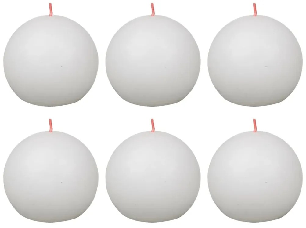440852 Bolsius Velas rústicas redondas Shine 6 pcs 76x71 mm branco nublado