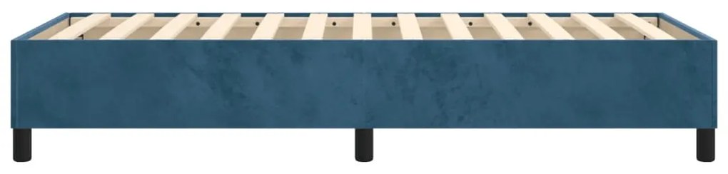 Estrutura de cama sem colchão 90x190 cm veludo azul-escuro