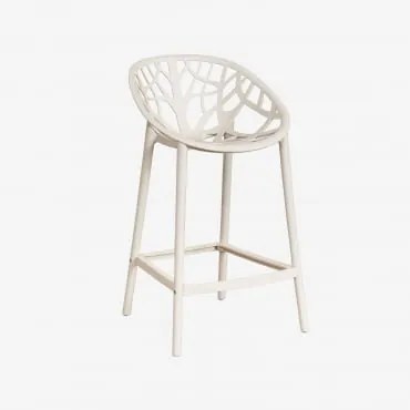 Pack De 2 Bancos Altos Em Polipropileno Ores Tapioca Bege & ↑65 Cm - Sklum