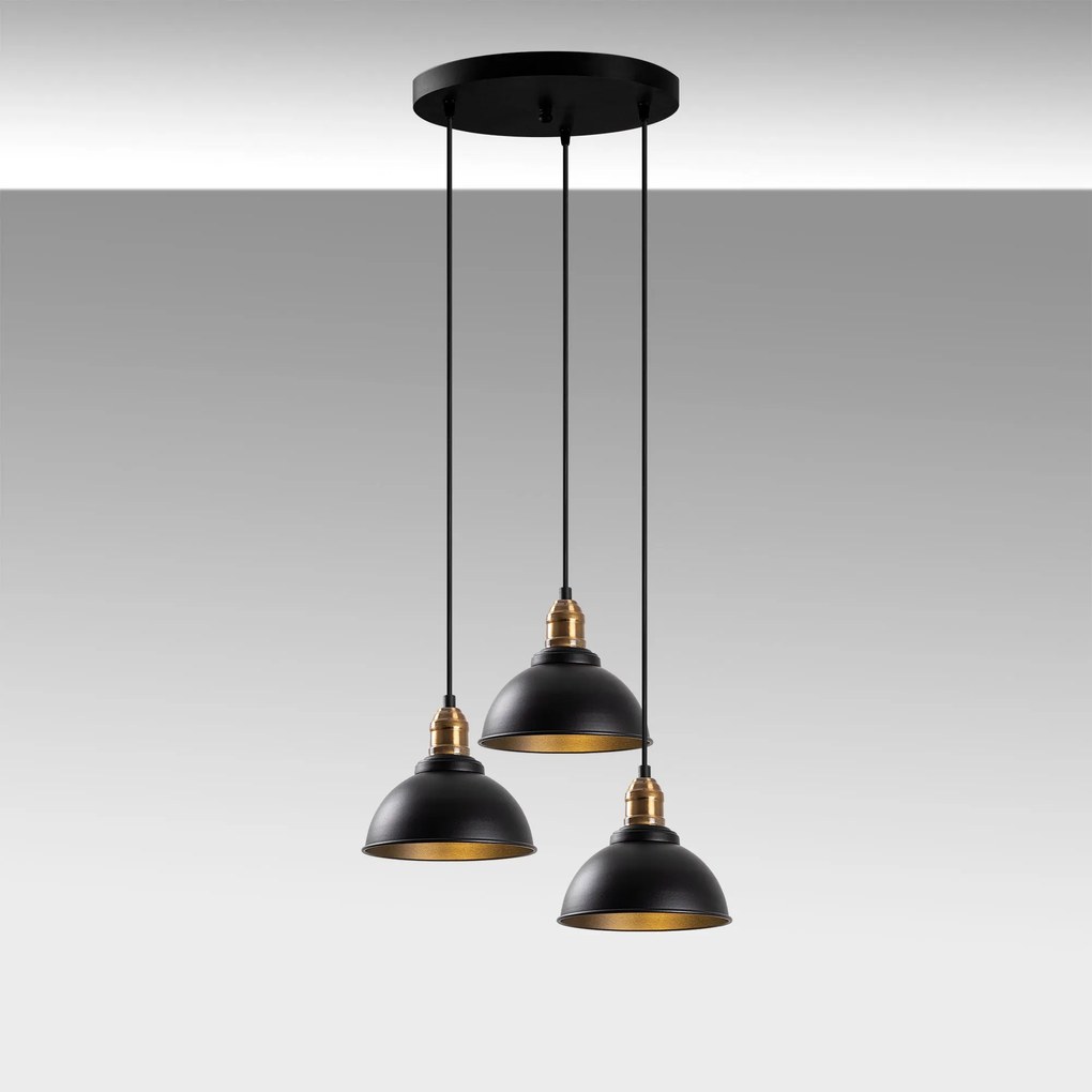 Chandelier Varzan – Preto Antique – 44 x 44 x 117 cm