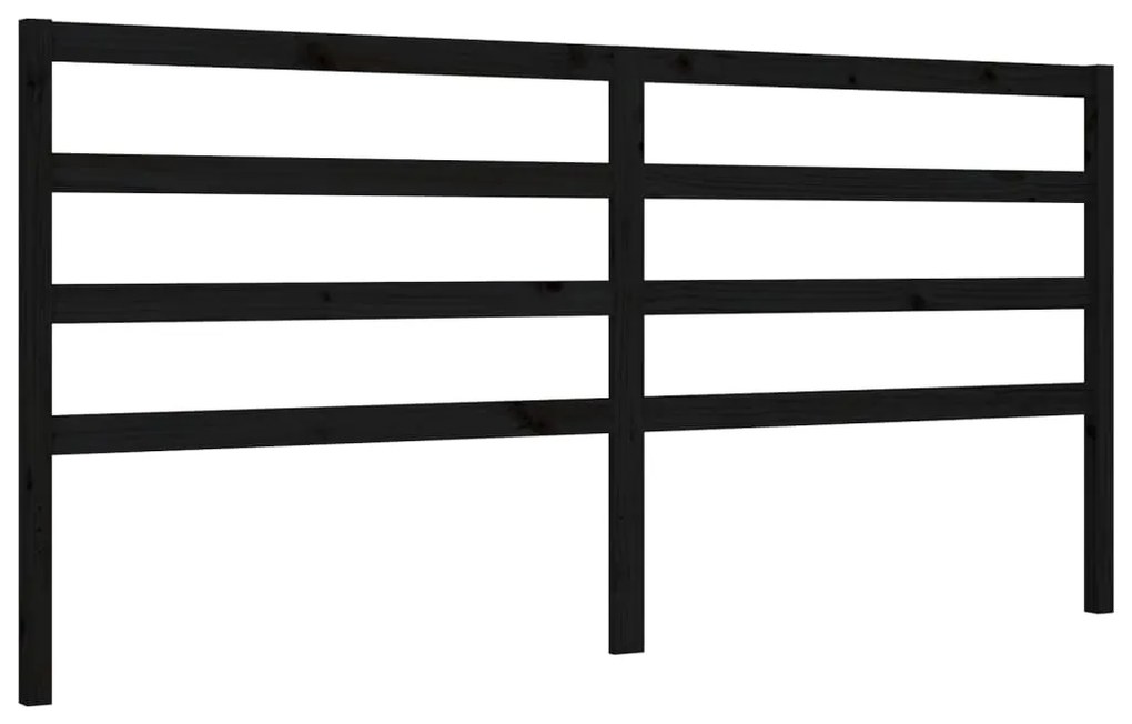 Estrutura de cama com cabeceira 200x200 cm madeira maciça preto