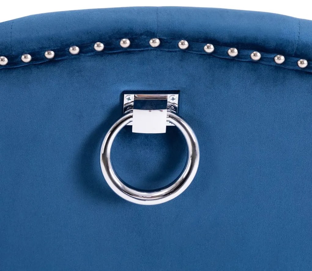 Cadeiras de jantar 2 pcs veludo azul