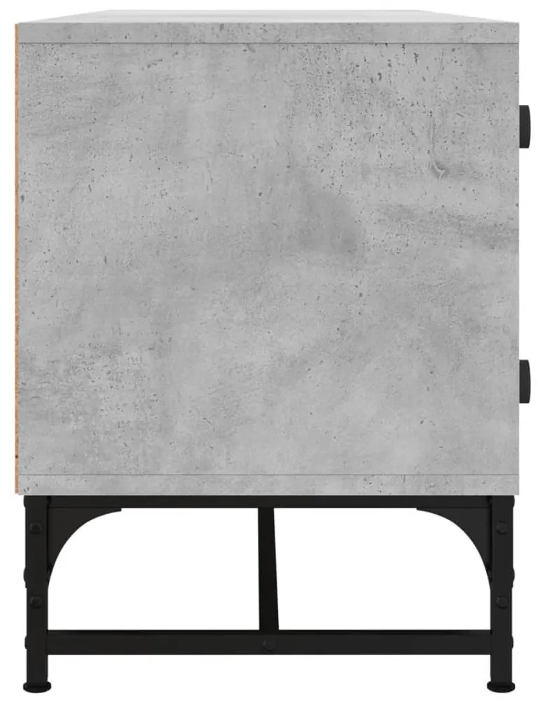 Móvel de TV c/ portas de vidro 102x37x50 cm cinza cimento