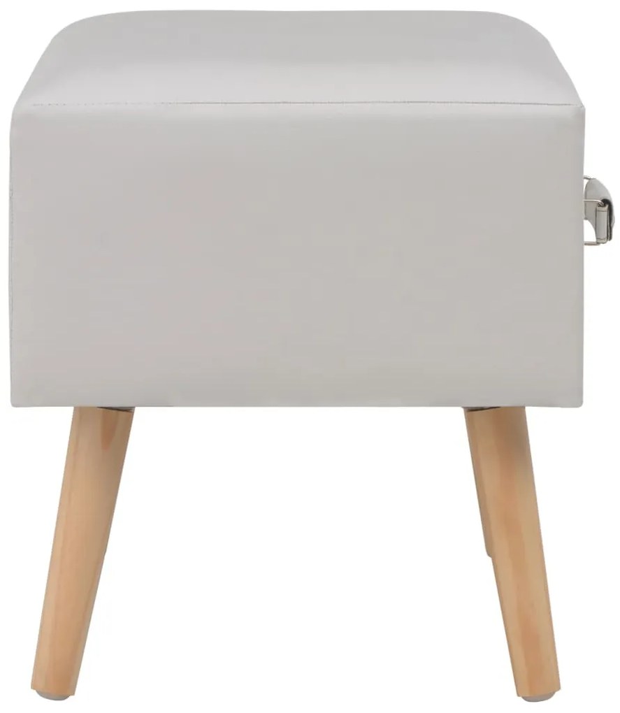 Mesa-de-cabeceira 40x35x40 cm couro artificial branco