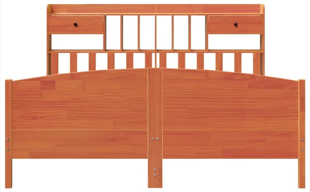 Cama com estante sem colchão 200x200 cm pinho maciço