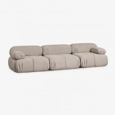 Sofá Modular De 3 Peças Em Bouclé Embalado A Vácuo Kendall Bouclé Castanho Chocolate - Sklum