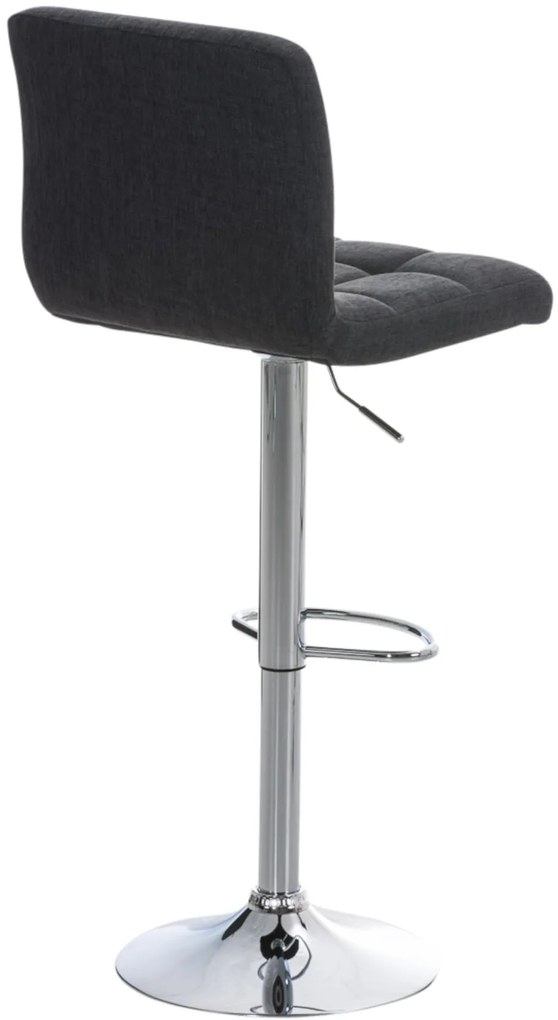 Conjunto de 2 bancos de bar Peru em tecido e com estrutura cromada 46 x 94-114 x 47 cm Cinzento escuro