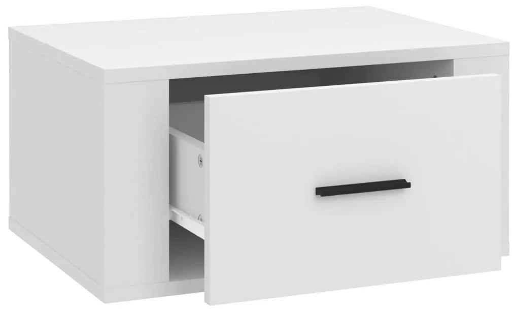 Mesa de cabeceira de parede 50x36x25 cm branco