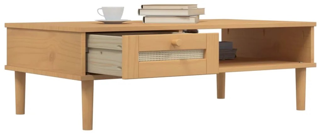 Mesa de centro SENJA 100x55x33 cm pinho maciço castanho